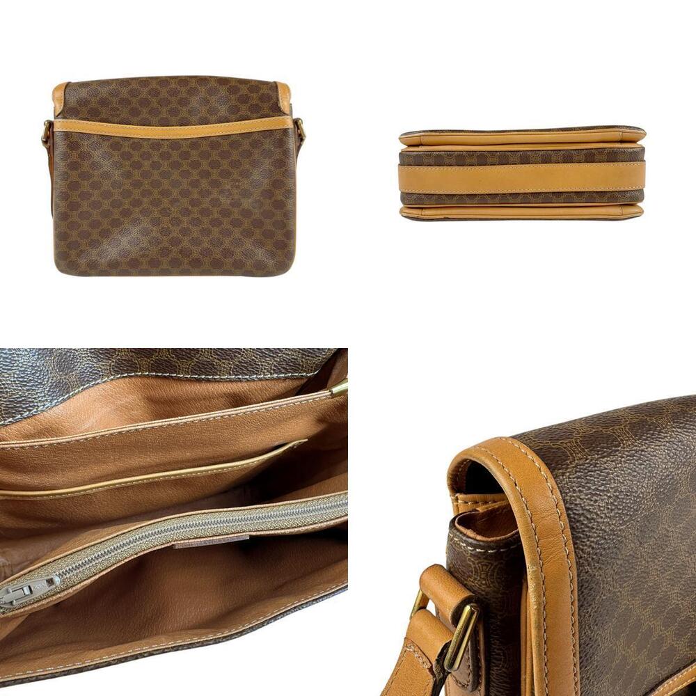 Celine Macadam Leather Shoulder Bag Brown Gold - Picture 3 of 4